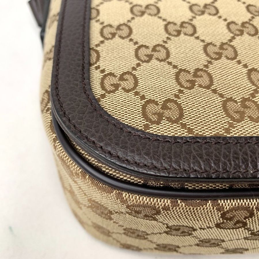 GUCCI 全新雙G帆布翻蓋側背包-14