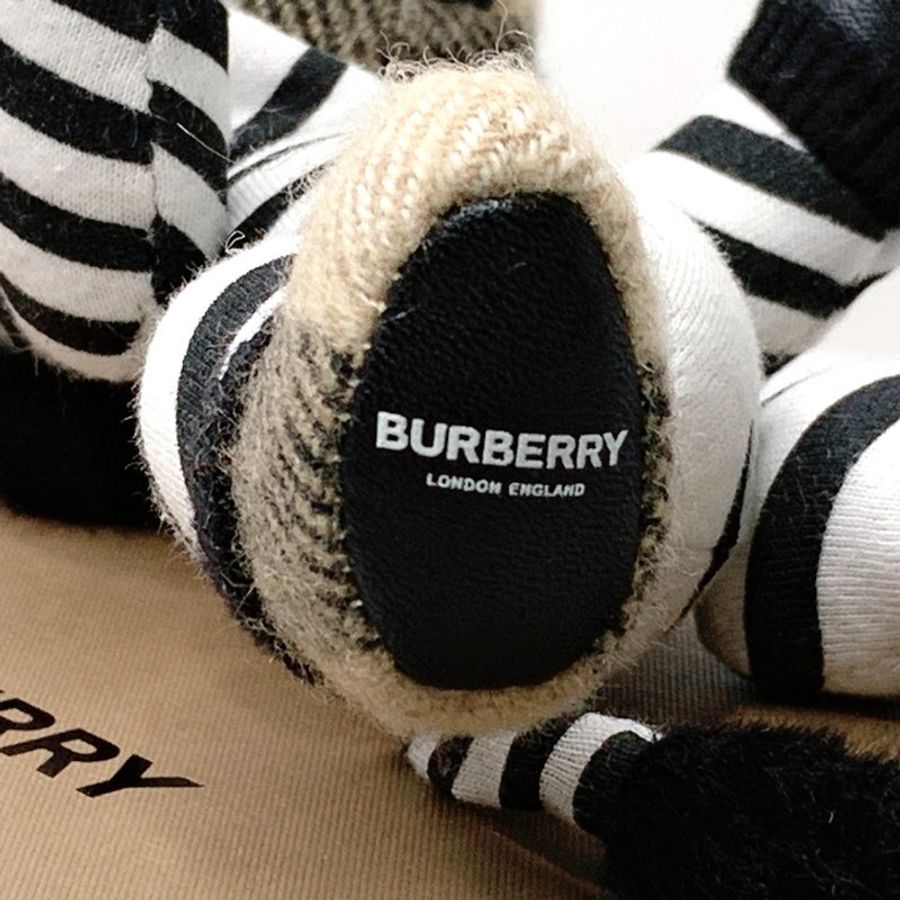 BURBERRY 經典泰迪熊娃娃吊飾鑰匙圈-斑馬-7