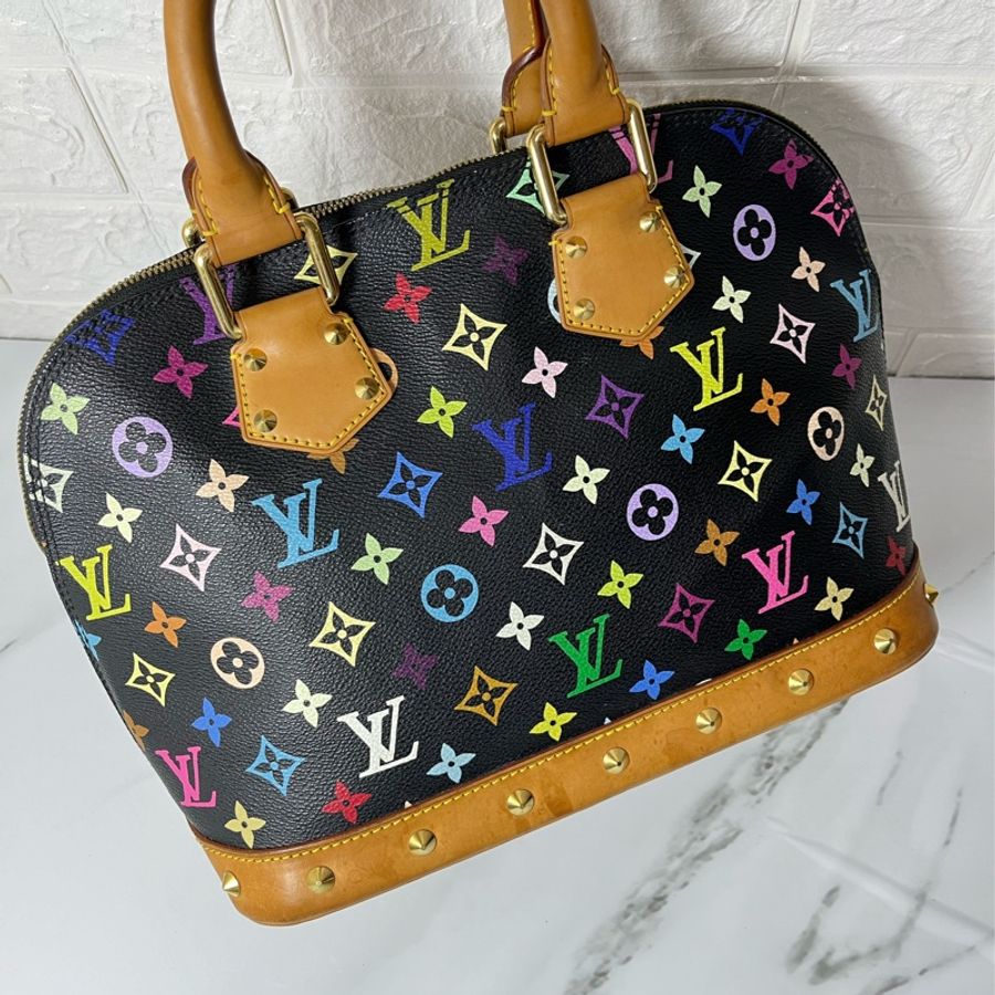 LV 限量款村上隆黑彩貝殼包-11