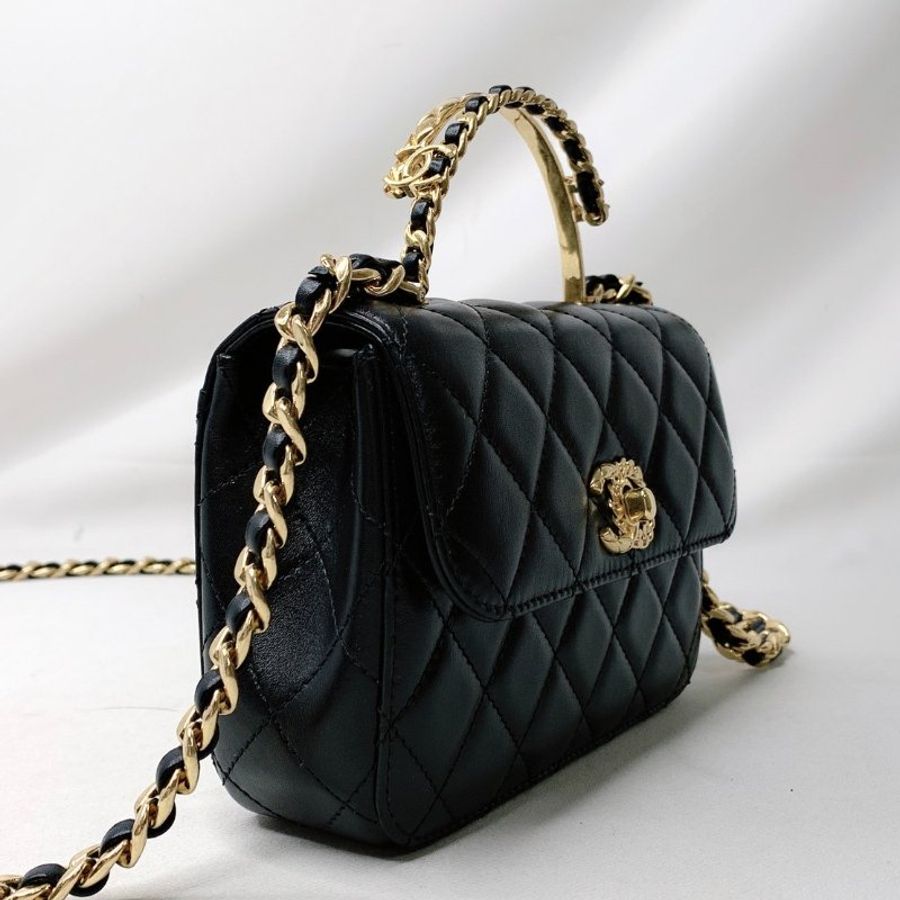 CHANEL 23B Mini Flap Bag雙手柄鏈帶包-4