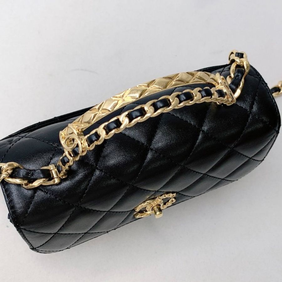 CHANEL 23B Mini Flap Bag雙手柄鏈帶包-7