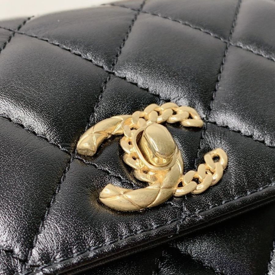 CHANEL 23B Mini Flap Bag雙手柄鏈帶包-10