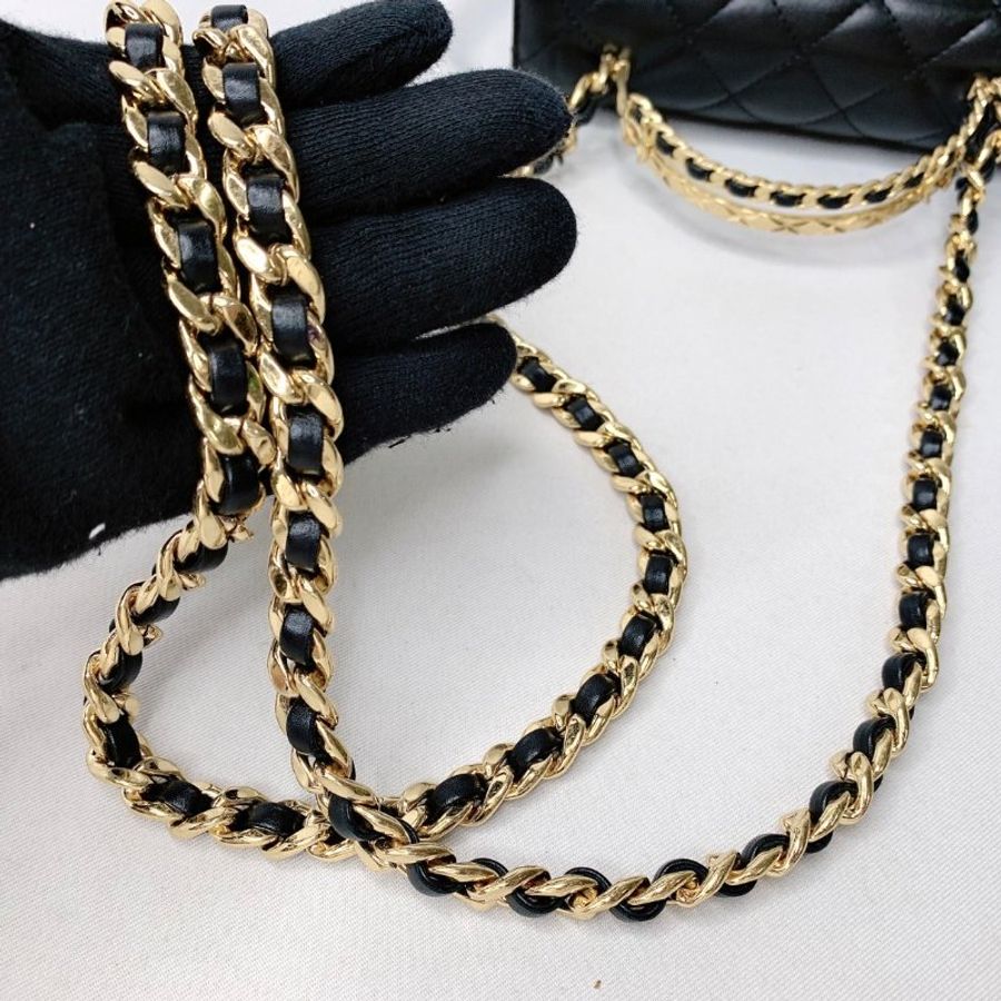 CHANEL 23B Mini Flap Bag雙手柄鏈帶包-12