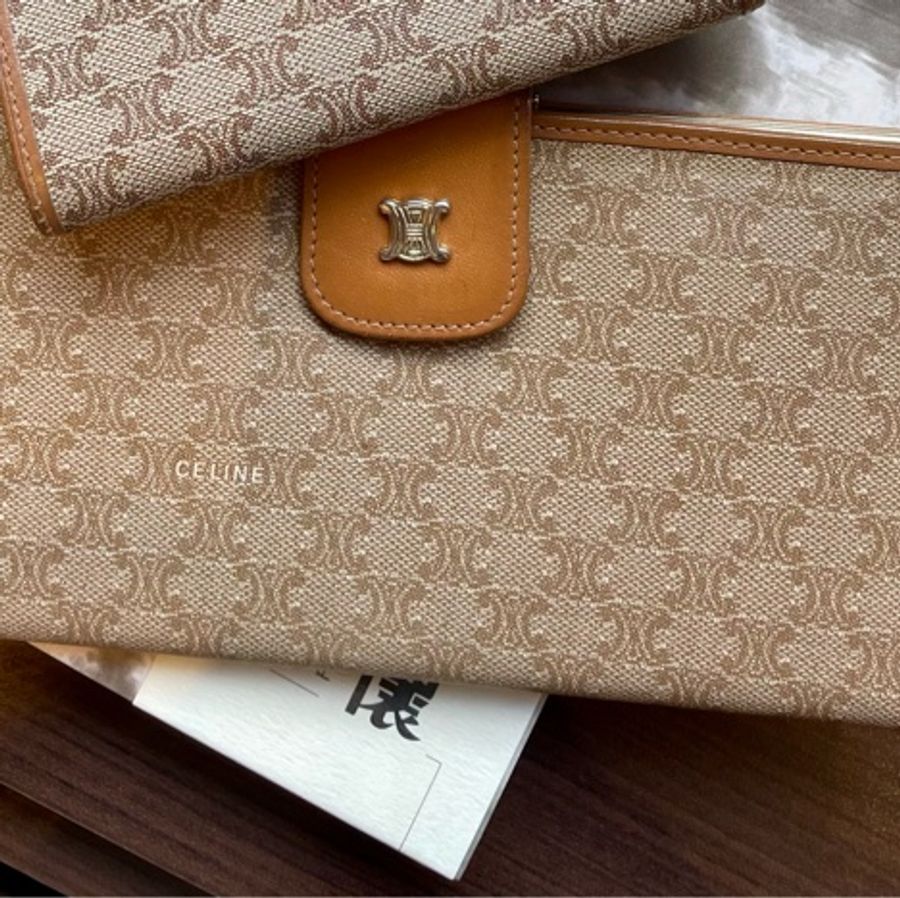 Celine Macadam Triomphe Long Wallet 賽琳中古米花長銀包-4