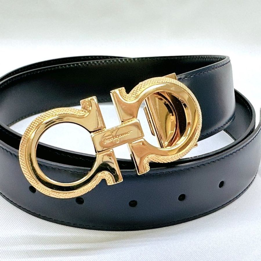Ferragamo 全新Gancini雙面皮帶-3