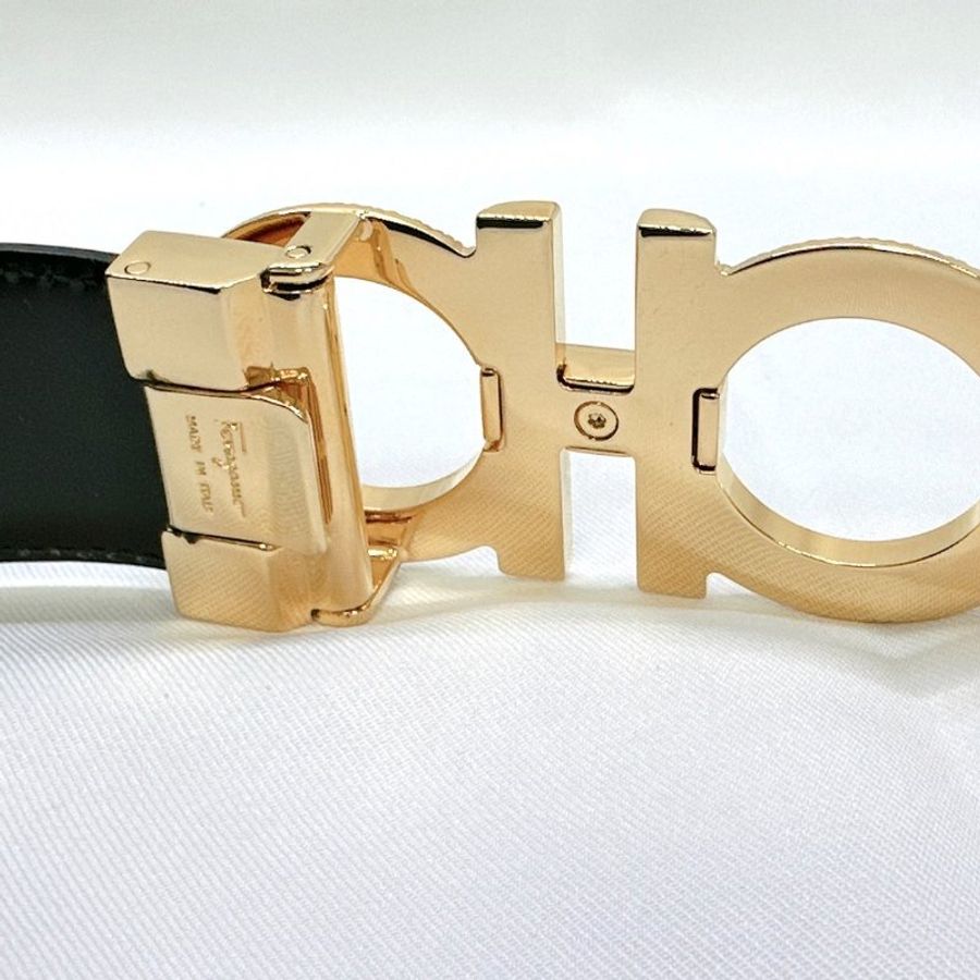 Ferragamo 全新Gancini雙面皮帶-7