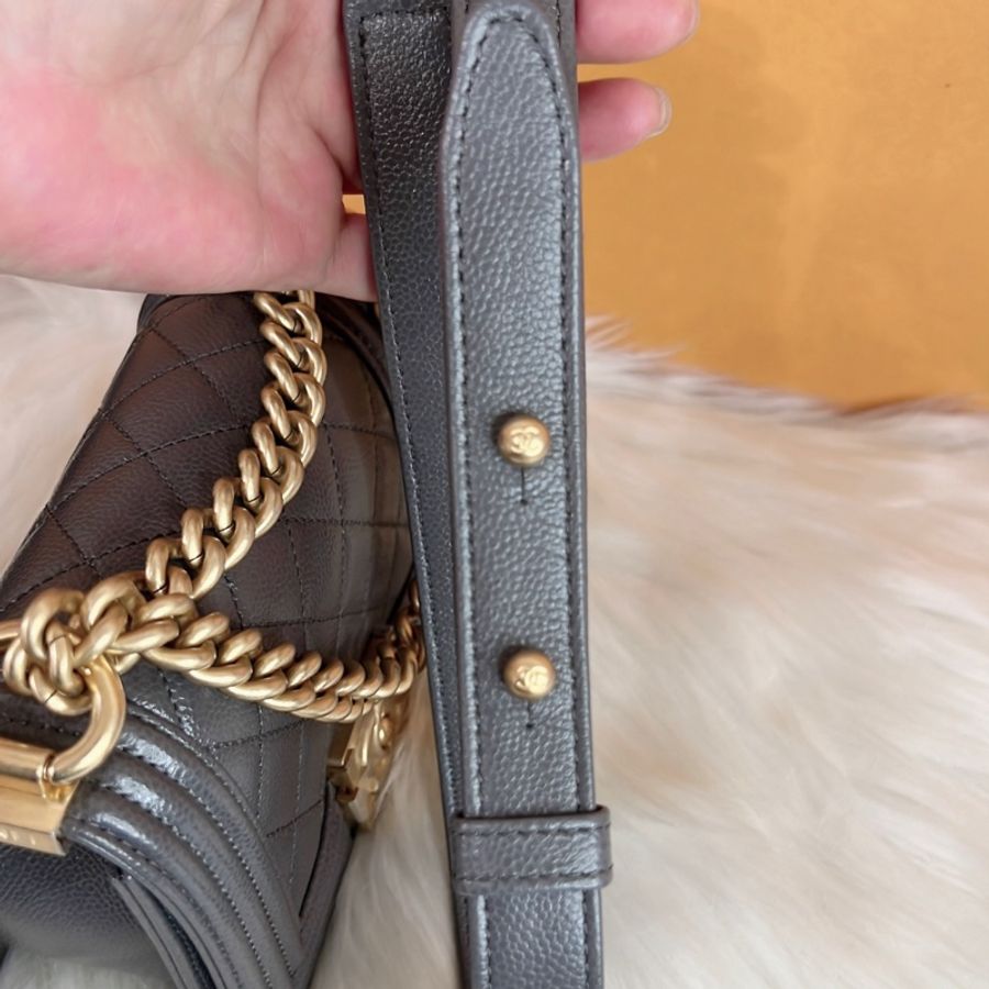 香奈兒Boy大全配 mini22A灰金-10