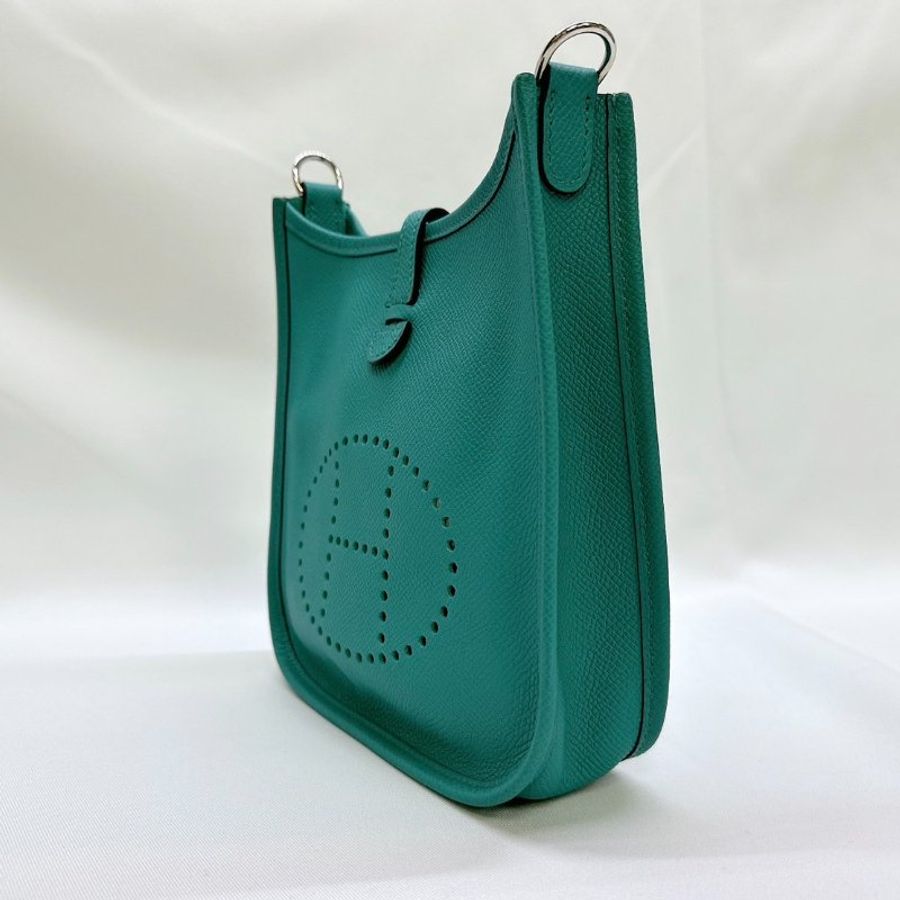 HERMES 湖水綠Mini Evelyne 16-2