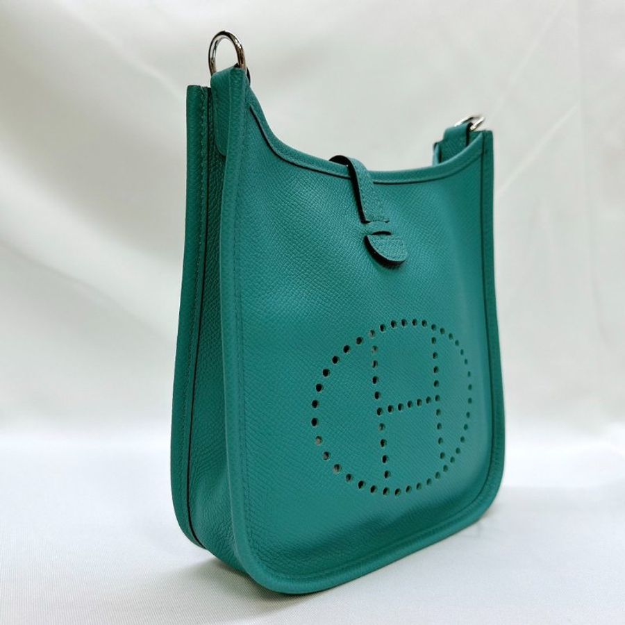 HERMES 湖水綠Mini Evelyne 16-3