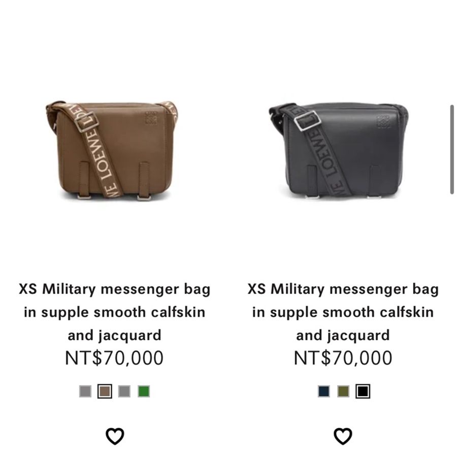 LOEWE XS Military messenger bag 羅威全黑郵差包-3