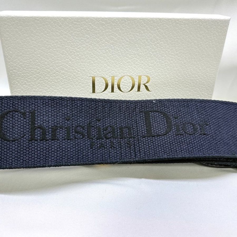 DIOR 牛仔藍帆布刺繡背帶-3