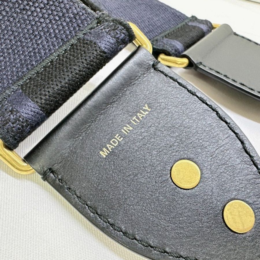 DIOR 牛仔藍帆布刺繡背帶-4