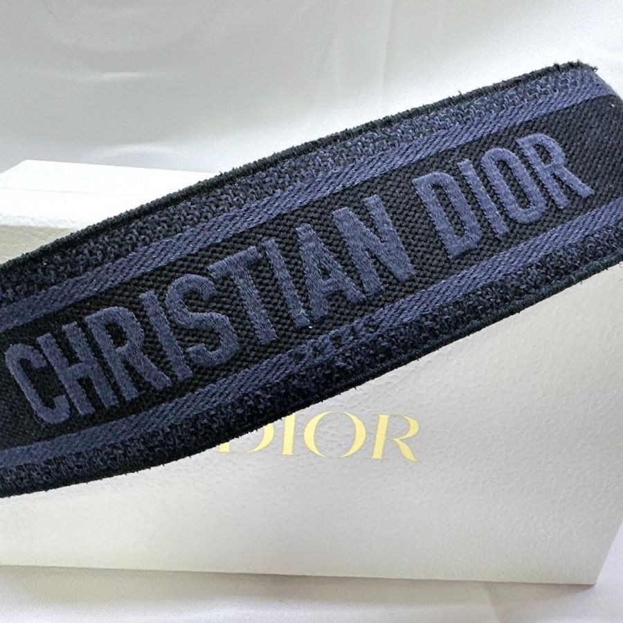 DIOR 牛仔藍帆布刺繡背帶-6