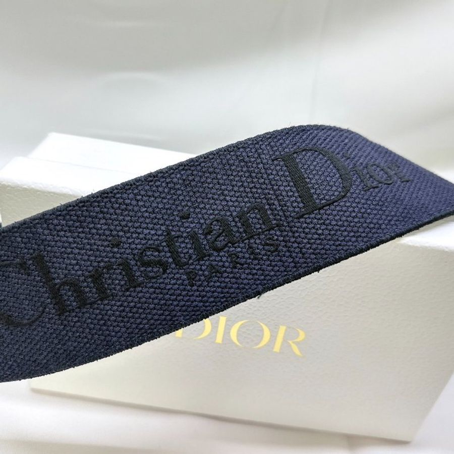DIOR 牛仔藍帆布刺繡背帶-7