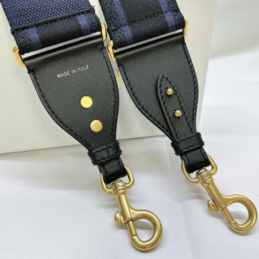 DIOR 牛仔藍帆布刺繡背帶-9