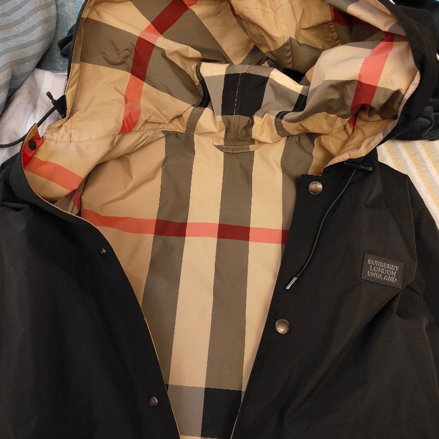 Burberry 男雙面兩穿格紋尼龍外套-4