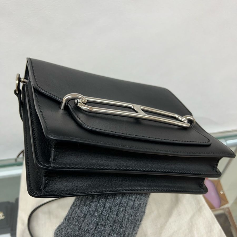 Hermes roulis 23 豬鼻包 黑銀-5