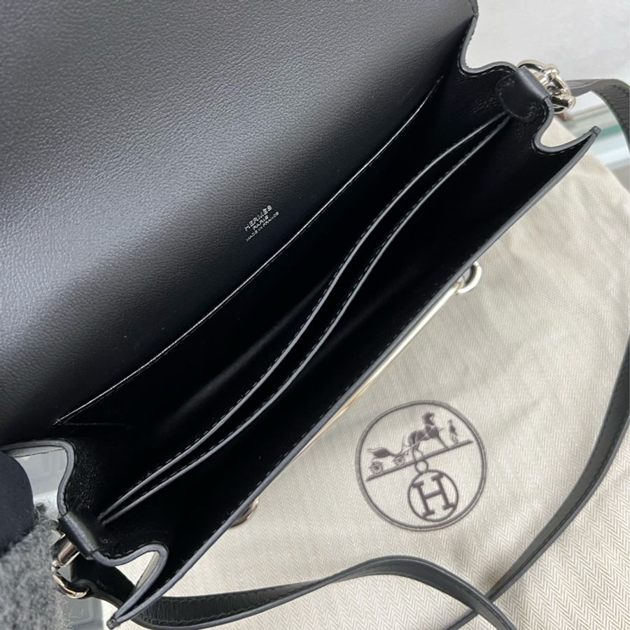 Hermes roulis 23 豬鼻包 黑銀-7