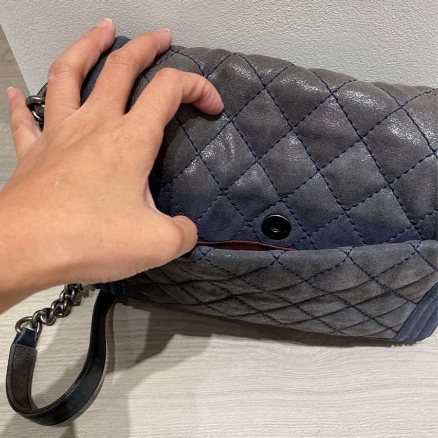Chanel 香奈兒口蓋包 Leboy bag 牛仔色-6