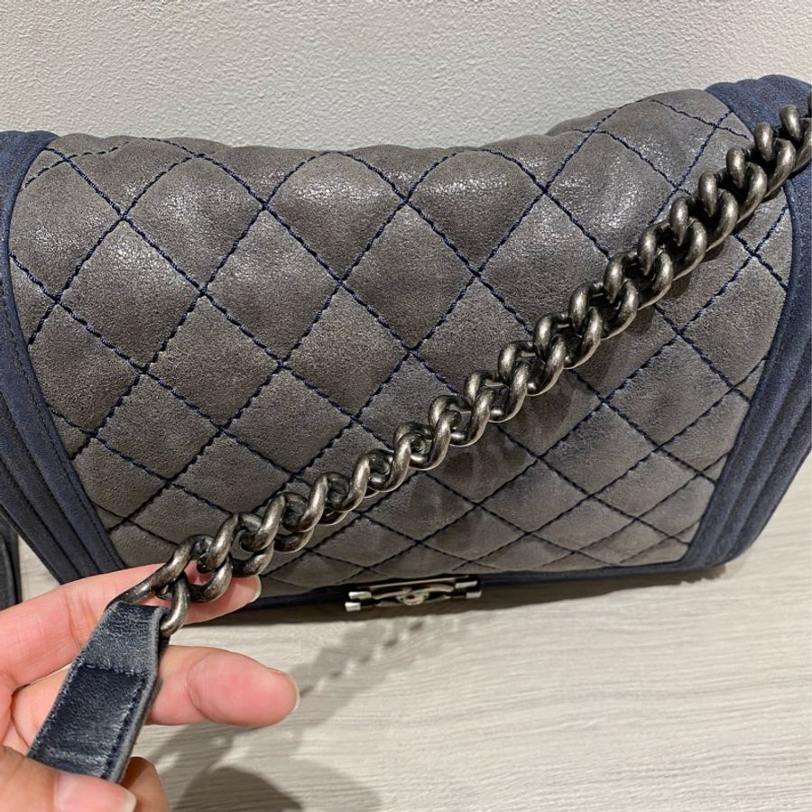 Chanel 香奈兒口蓋包 Leboy bag 牛仔色-9