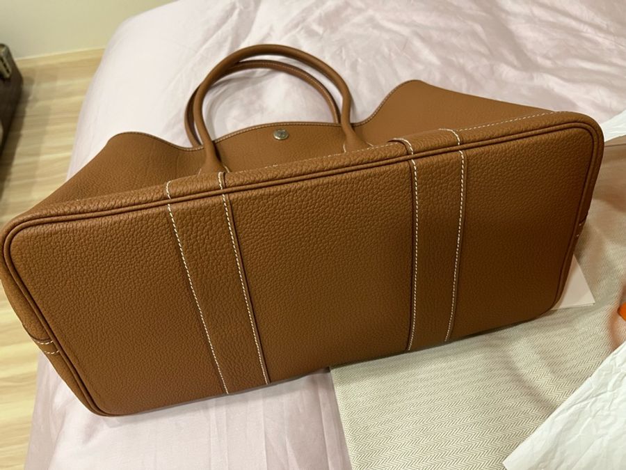 愛馬仕Hermes Garden Party 36 金棕銀扣-4