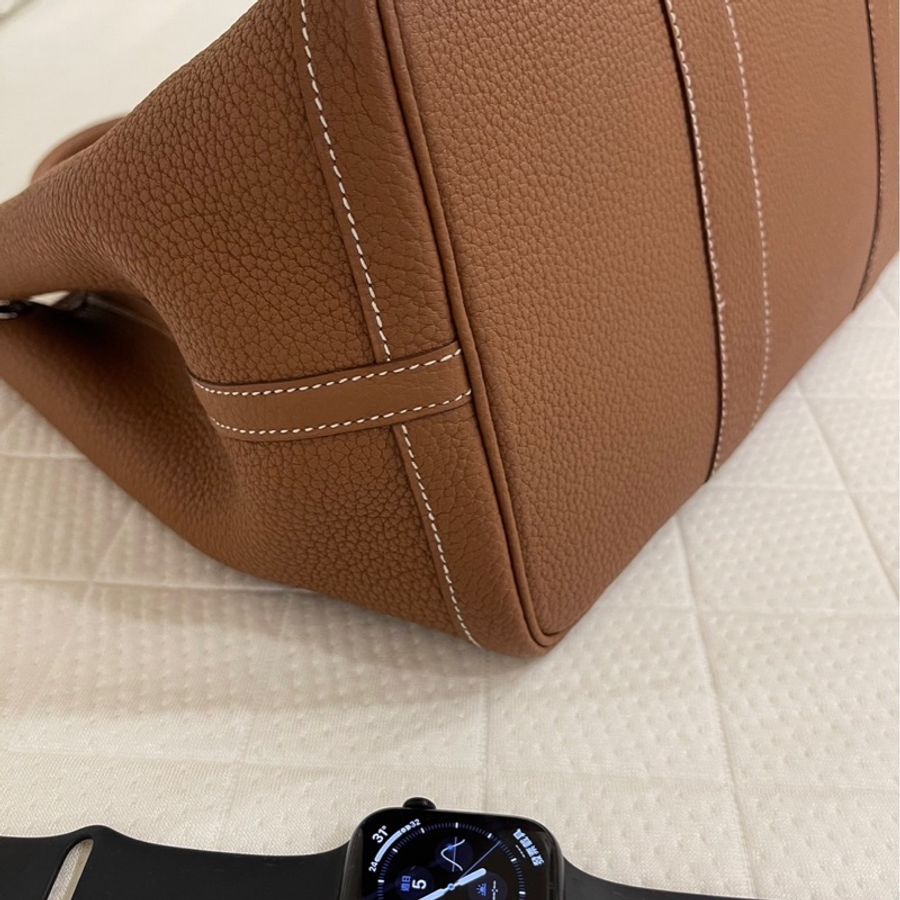 愛馬仕Hermes Garden Party 36 金棕銀扣-8
