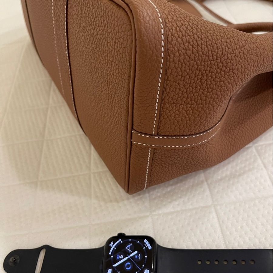 愛馬仕Hermes Garden Party 36 金棕銀扣-9