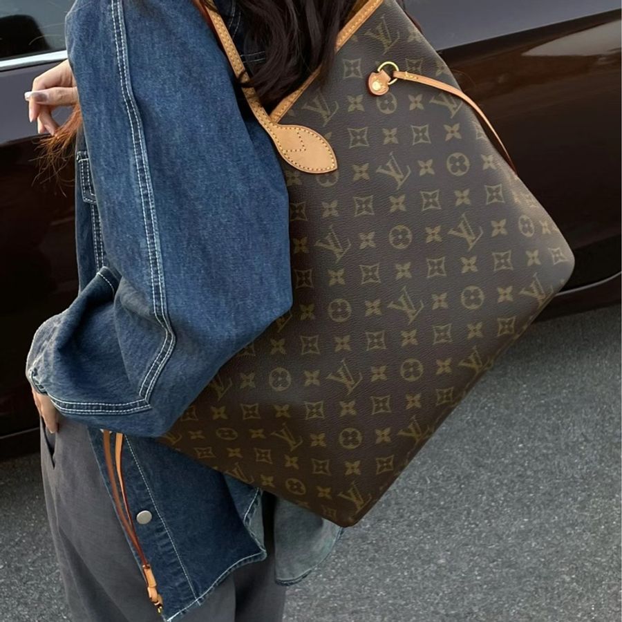 🔥🔥🔥全新LV Neverfull 經典老花款購物包 中款-0