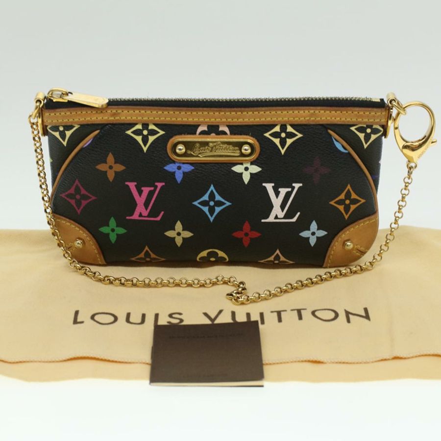 【日本直送】路易威登 Monogram 多色 Pochette Mira 中型手拿包 黑色 M60097 LV yk5930-11