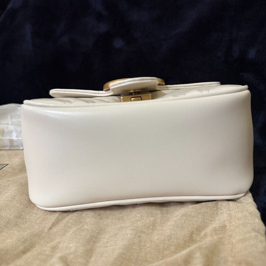 Gucci Marmont 方胖 2023新款 白色 馬夢-11