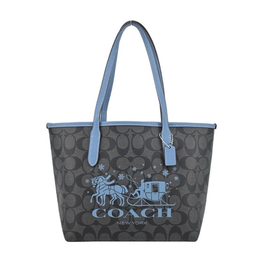 Coach mini tote 馬車 藍色 迷你 托特包-0