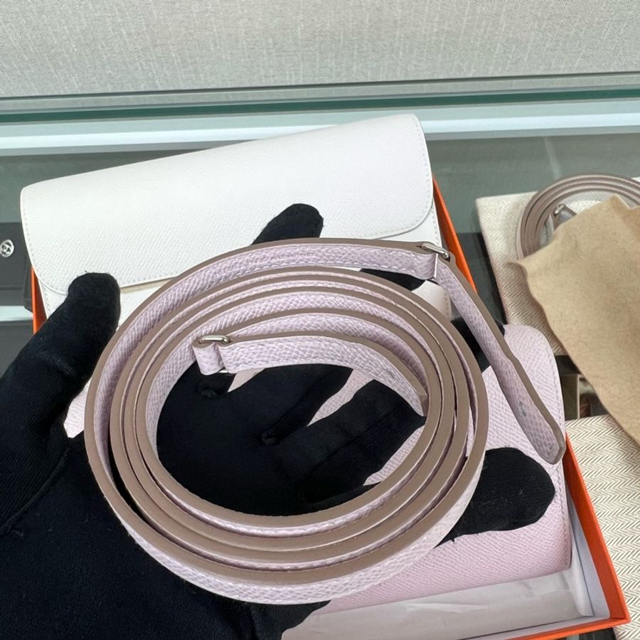 全新 Hermes Constance to go Mauve Pale 夢幻紫銀扣 康康包-5