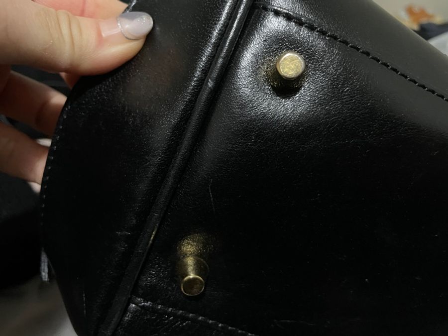Burberry 肩背包 棉麻拼皮材質-13