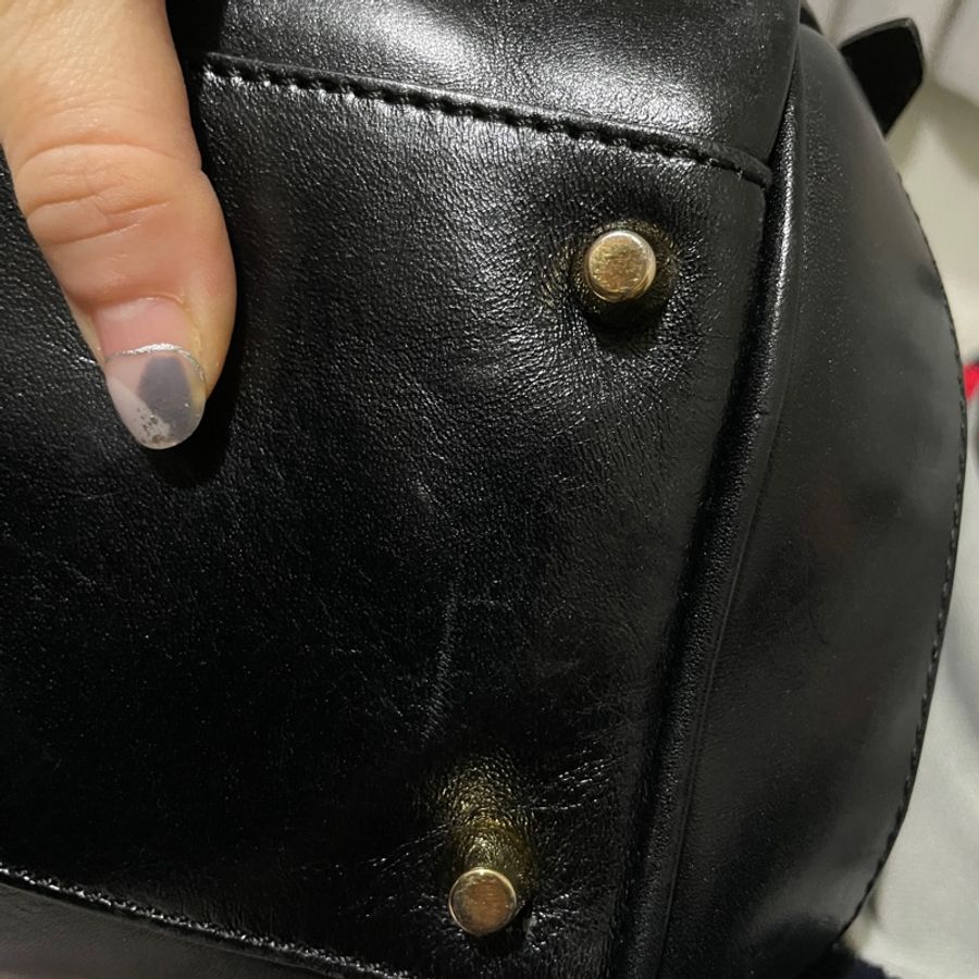 Burberry 肩背包 棉麻拼皮材質-19