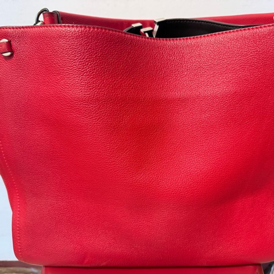 LOUIS VUITTON LV路易威登 MM編織單把肩背包 紅-8