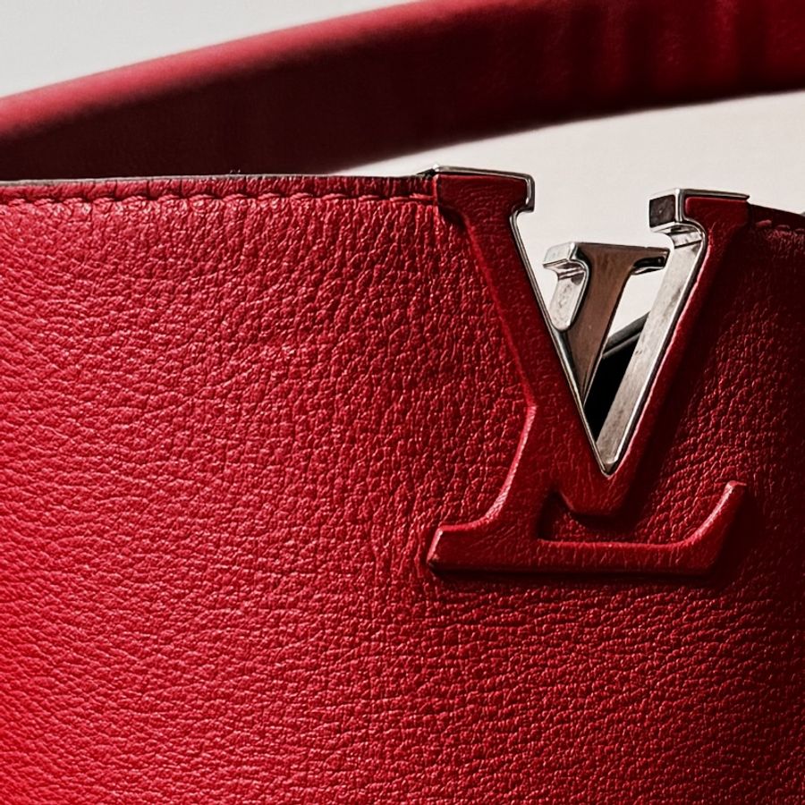 LOUIS VUITTON LV路易威登 MM編織單把肩背包 紅-16