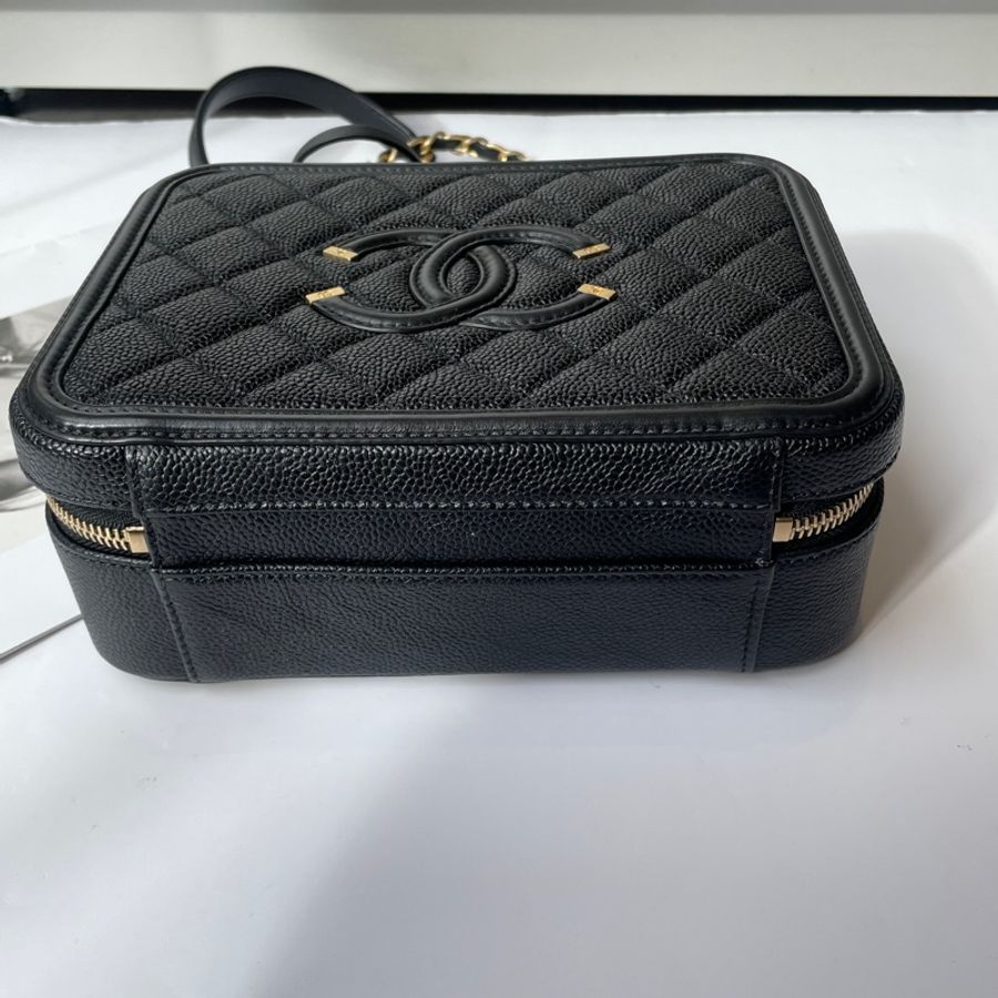 Chanel Vanity Case黑荔枝皮 21cm-10