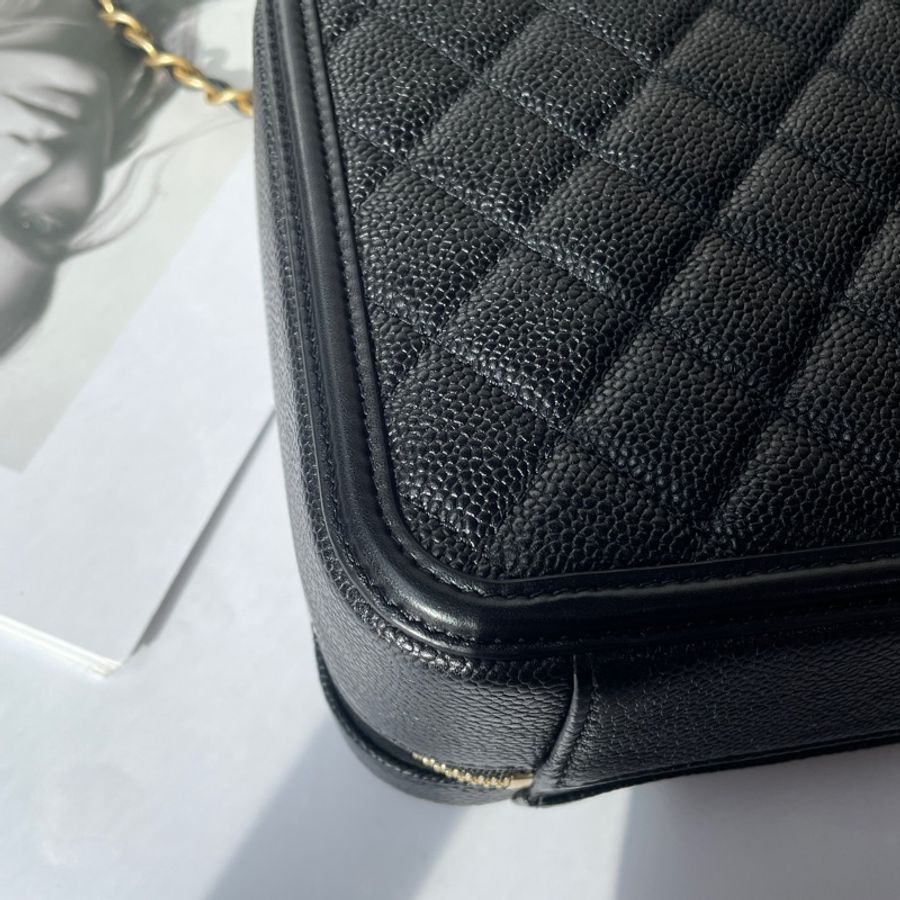 Chanel Vanity Case黑荔枝皮 21cm-12