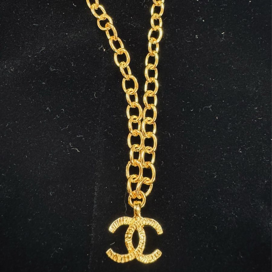 Chanel Vintage logo項鍊 鎖骨鍊 古董飾品-0