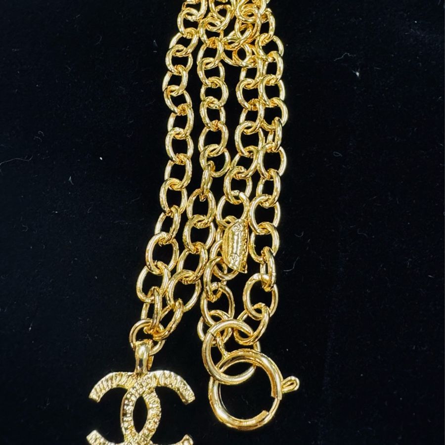 Chanel Vintage logo項鍊 鎖骨鍊 古董飾品-3