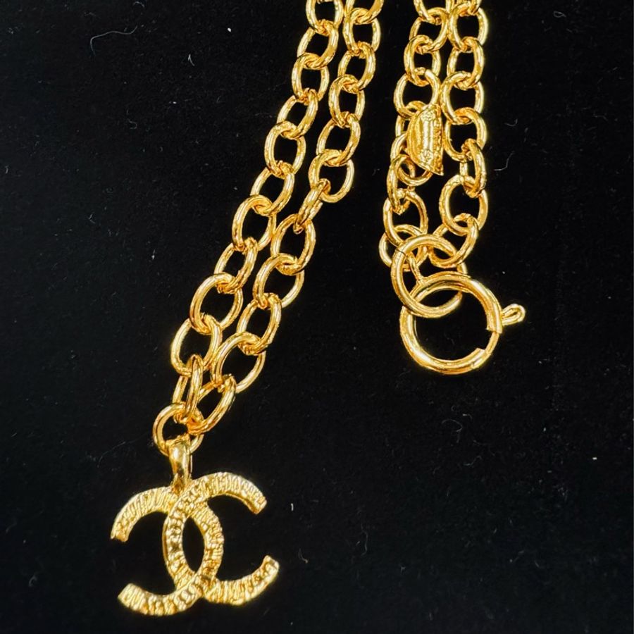 Chanel Vintage logo項鍊 鎖骨鍊 古董飾品-4