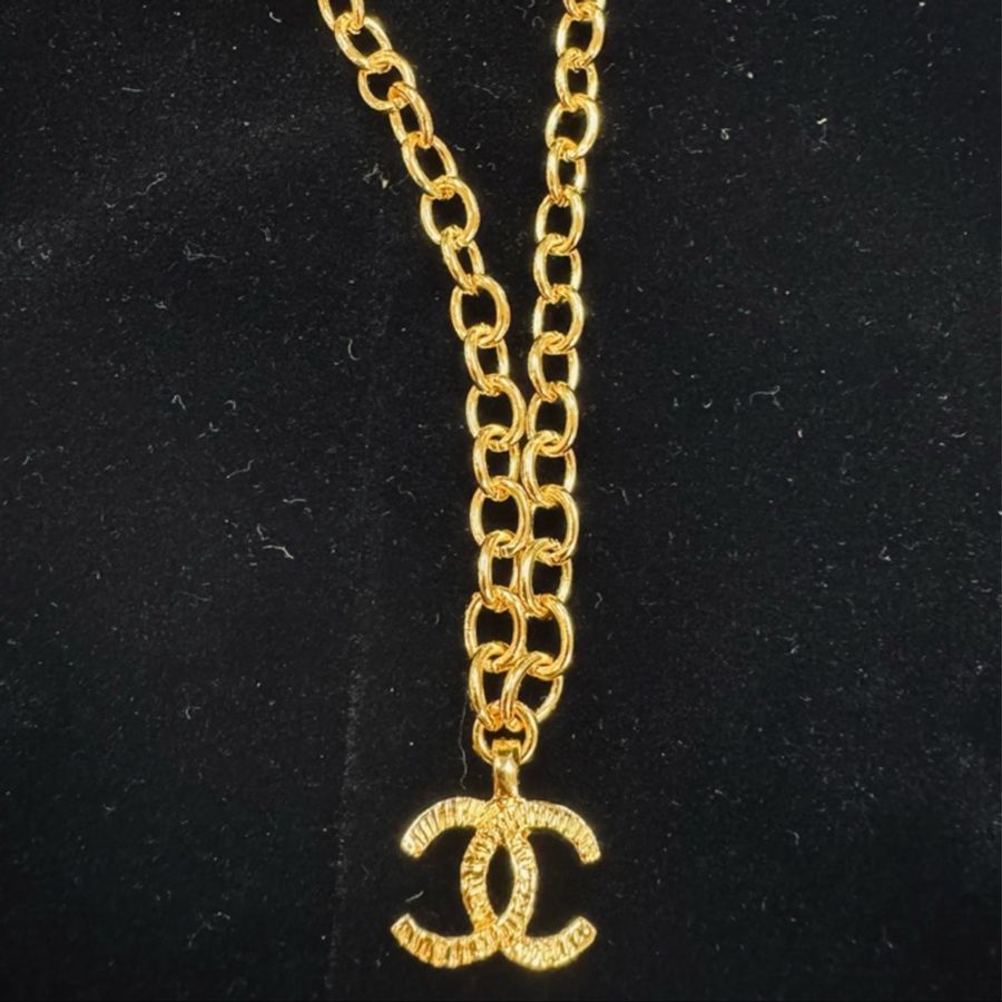 Chanel Vintage logo項鍊 鎖骨鍊 古董飾品-5