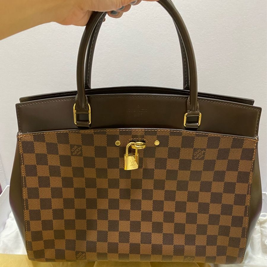 LV 棋盤格手提包 有背帶可肩背-1