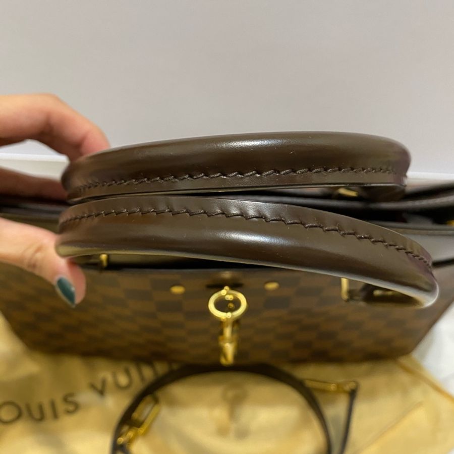 LV 棋盤格手提包 有背帶可肩背-5
