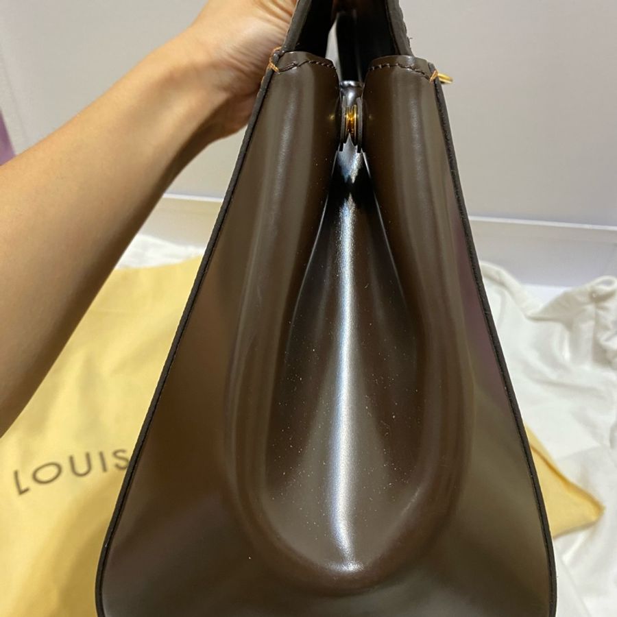 LV 棋盤格手提包 有背帶可肩背-7