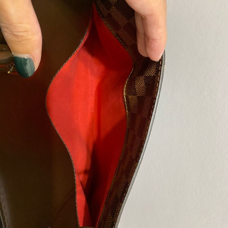 LV 棋盤格手提包 有背帶可肩背-21