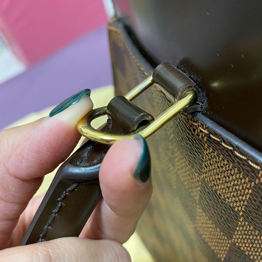 LV 棋盤格手提包 有背帶可肩背-27