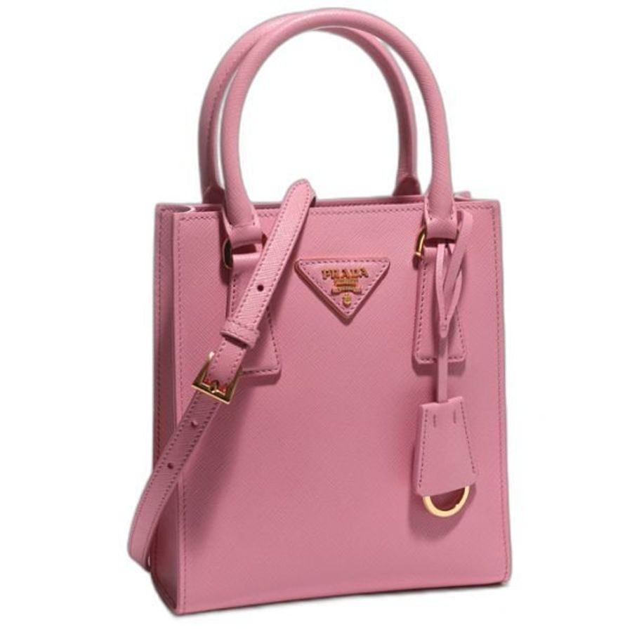 Prada 1BA358 Saffiano 皮革購物包 粉色《2024季度新品》-5