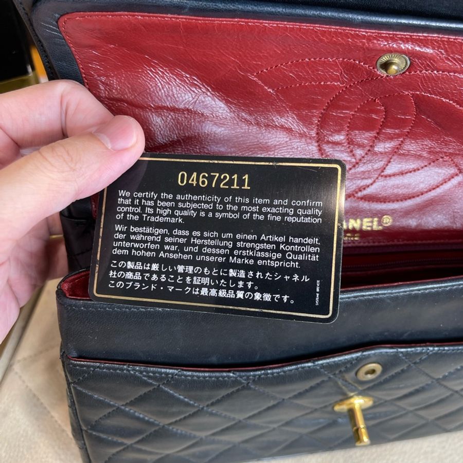 CHANEL vintage巴黎限定款金銀釦經典口蓋包25cm🖤老香經典貨色-36