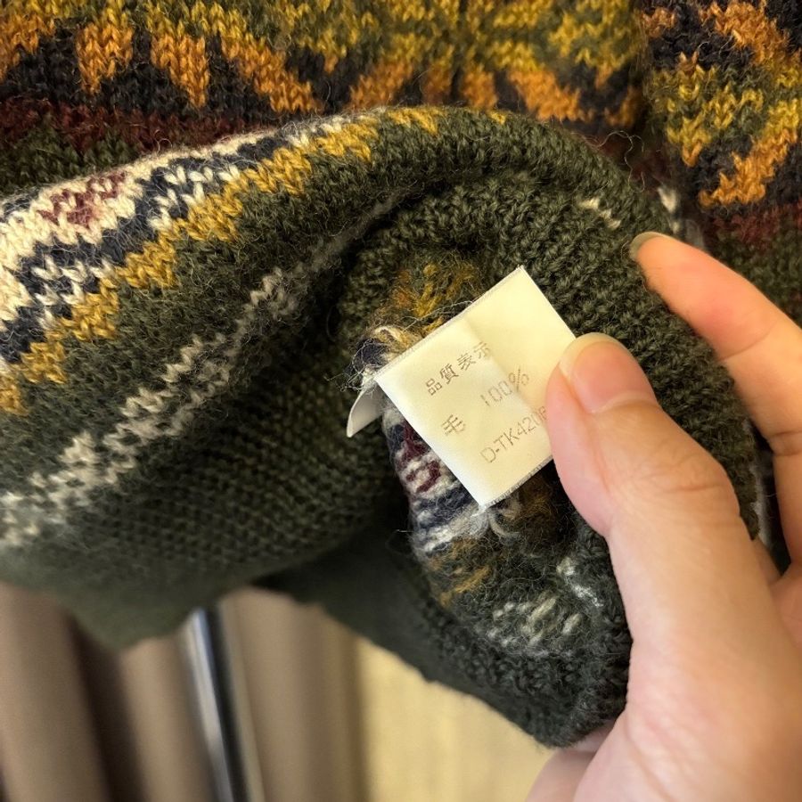藏私·Collection_北歐風條紋中性古著毛衣-5